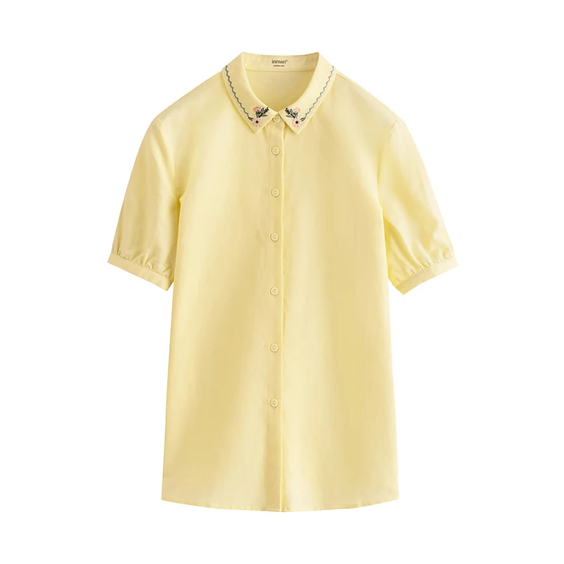 INMAN Summer Women's Blouse Casual Sweet Style Embroidered Lapel Button Short Sleeve Tagless Straight Cardigan Shirt
INMAN Summer Women's Blouse Casual Sweet Style Embroidered Lapel Button Short Sleeve Tagless Straight Cardigan Shirt