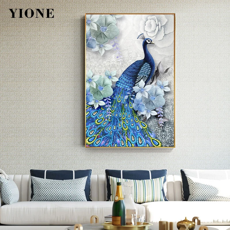 Blue Flower Peacock Canvas Painting Vintage Luxury Vase Plants Animal Wall Art Picture for Living Room Home Posters and Prints
Blue Flower Peacock Canvas Painting Vintage Luxury Vase Plants Animal Wall Art Picture for Living Room Home Posters and Prints