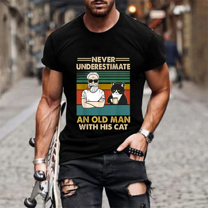 Never Underestimate and Old Men with His Cats Print Male T-Shirt Summer Vintage Angry Cat Men O-neck T-shirt Male Tee Shirts Men
Never Underestimate and Old Men with His Cats Print Male T-Shirt Summer Vintage Angry Cat Men O-neck T-shirt Male Tee Shirts Men