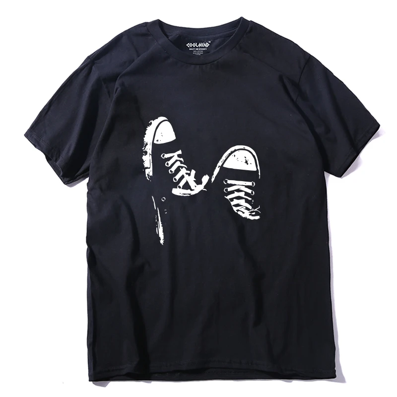 

Summer Cotton Casual Skate Shoes Printing Short-sleeved Fashion Top Harajuku Men's Wear Everyday Handsome Graphic T-shirt