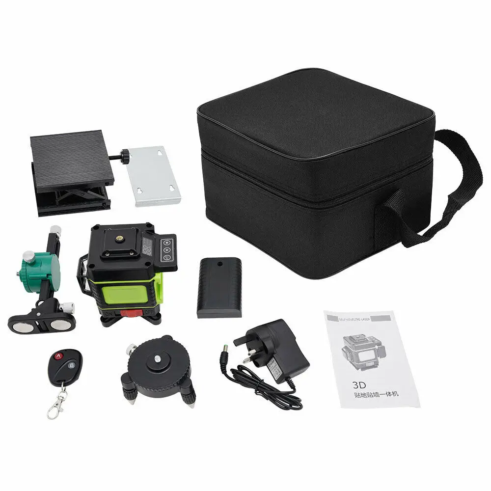 12 Lines 4D Laser Level LED Display Green Light Auto Self Leveling 360 Rotary Measure Horizontal Vertical Cross Remote Control
12 Lines 4D Laser Level LED Display Green Light Auto Self Leveling 360 Rotary Measure Horizontal Vertical Cross Remote Control