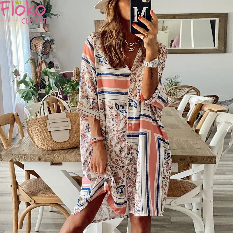 Flokocloset 2021 Summer Loose Geometry Polo Neck Midi Dress Casual Single Breasted Print Shirt Dresses for Women Party
Flokocloset 2021 Summer Loose Geometry Polo Neck Midi Dress Casual Single Breasted Print Shirt Dresses for Women Party