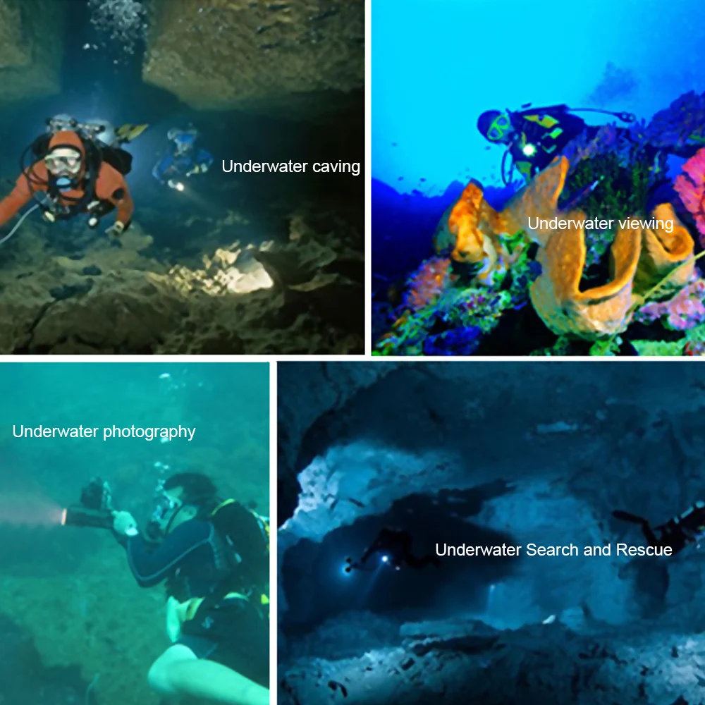 LED Diving Flashlight Wide 120 Degrees Beam Angle Scuba Diving Photography Video Light 1050Lm 150M XM-L2 U4 LED Underwater Torch
LED Diving Flashlight Wide 120 Degrees Beam Angle Scuba Diving Photography Video Light 1050Lm 150M XM-L2 U4 LED Underwater Torch