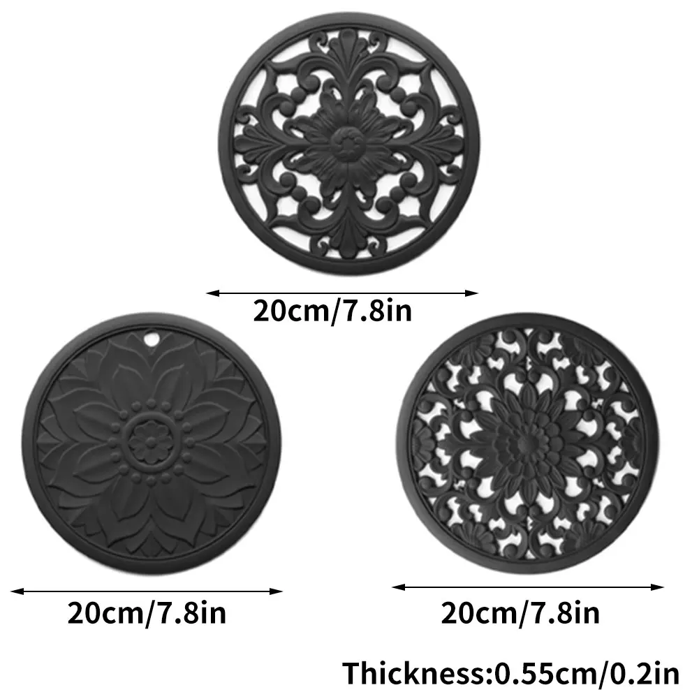 3PCS Trivet Mat Pot Pad Heat Insulation Coaster Hollow Carving Silicone Non-Slip Flexible For Kitchen Cup Holder Coaster
3PCS Trivet Mat Pot Pad Heat Insulation Coaster Hollow Carving Silicone Non-Slip Flexible For Kitchen Cup Holder Coaster
