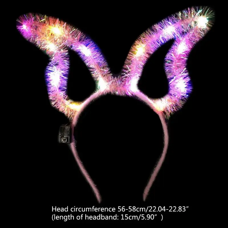 1Pc LED Flashing Light Up Headband Cute Long Bunny Rabbit Ears Hair Hoop Glitter Tinsel Easter Halloween Festival Party Costume
1Pc LED Flashing Light Up Headband Cute Long Bunny Rabbit Ears Hair Hoop Glitter Tinsel Easter Halloween Festival Party Costume