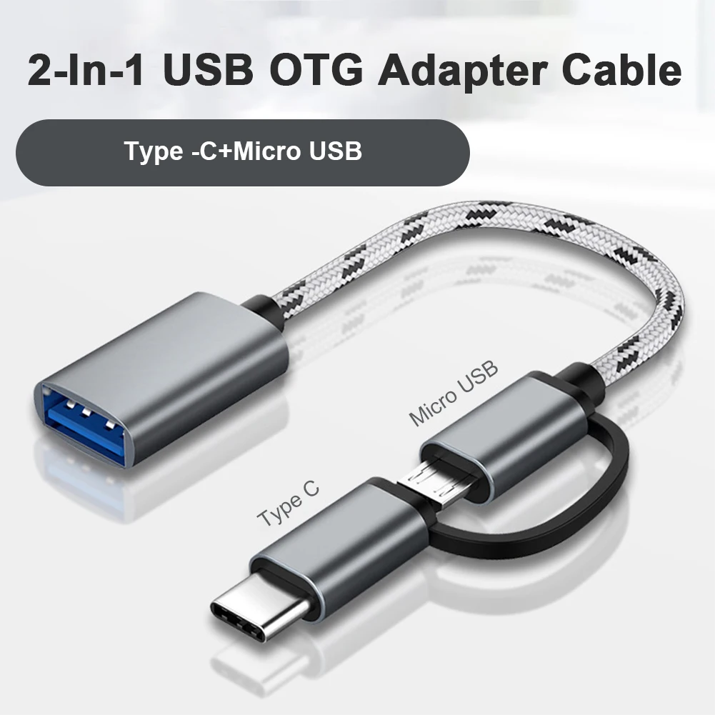 2 in 1 Type-C Micro USB to USB Interface Converter Micro USB & Type C to USB 3.0 OTG Adapter Cable For Cellphone Charging Line
2 in 1 Type-C Micro USB to USB Interface Converter Micro USB & Type C to USB 3.0 OTG Adapter Cable For Cellphone Charging Line