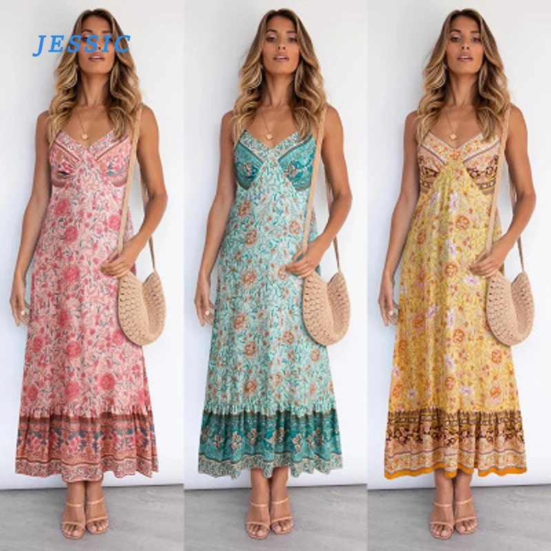 JESSIC 2021 Summer New Ladies Bohemian Sling Flower Sexy European And American Style Dress
JESSIC 2021 Summer New Ladies Bohemian Sling Flower Sexy European And American Style Dress