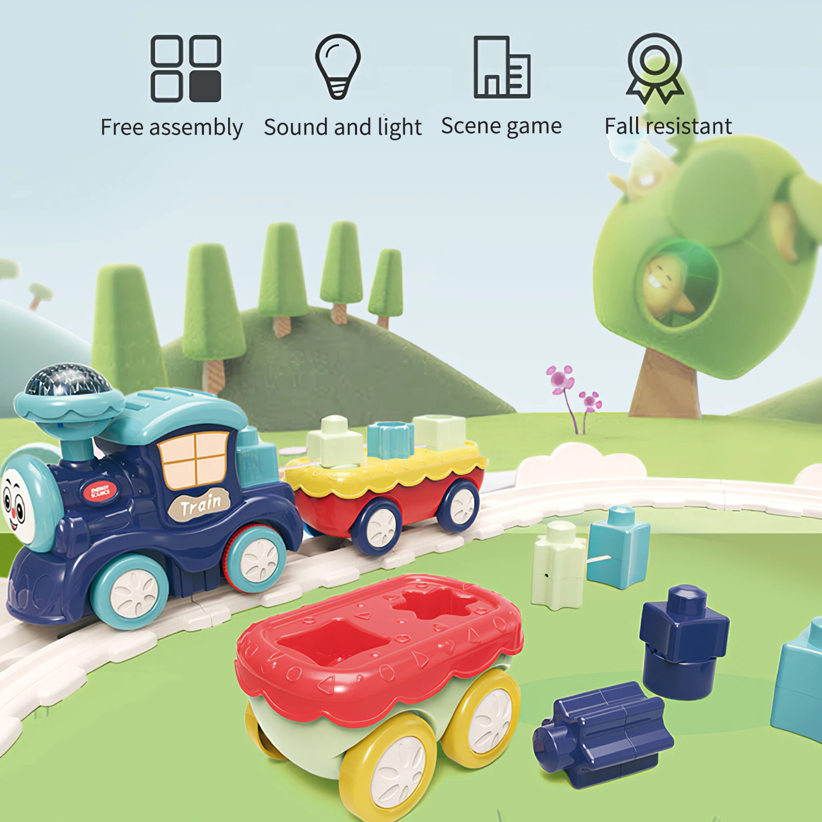 Baby Educational Train Kit Durable Electric Musical Train Toy Kit Eco-Friendly Anti-Falling Colorful Electric Engine Train Set
Baby Educational Train Kit Durable Electric Musical Train Toy Kit Eco-Friendly Anti-Falling Colorful Electric Engine Train Set