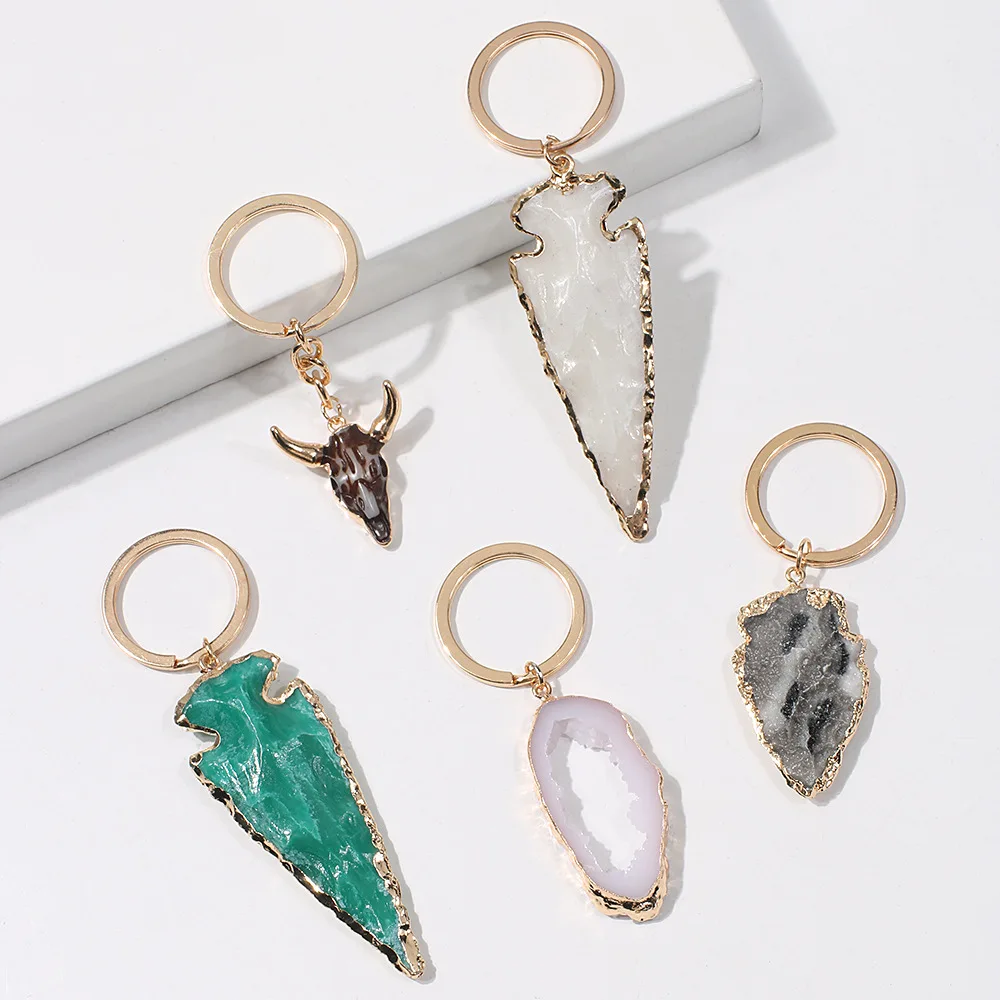 New Trendy Natural Stone Key Chain Pendant Accessory for Women Girls Simple Fashion Irregular Geometry Dangle Keychains Gifts
New Trendy Natural Stone Key Chain Pendant Accessory for Women Girls Simple Fashion Irregular Geometry Dangle Keychains Gifts