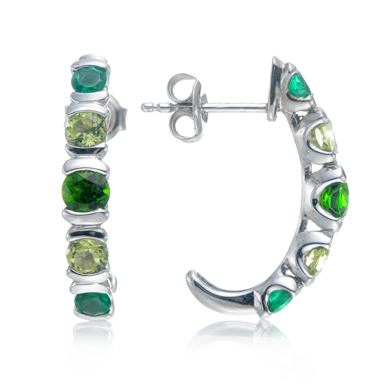 Серьги из серебра пробы с изумрудом и хромированным диопсидом и Перидотом, с родиевым покрытием, зажим-обруч для невесты, с клубничным измерителем 
Серьги из серебра пробы с изумрудом и хромированным диопсидом и Перидотом, с родиевым покрытием, зажим-обруч для невесты, с клубничным измерителем