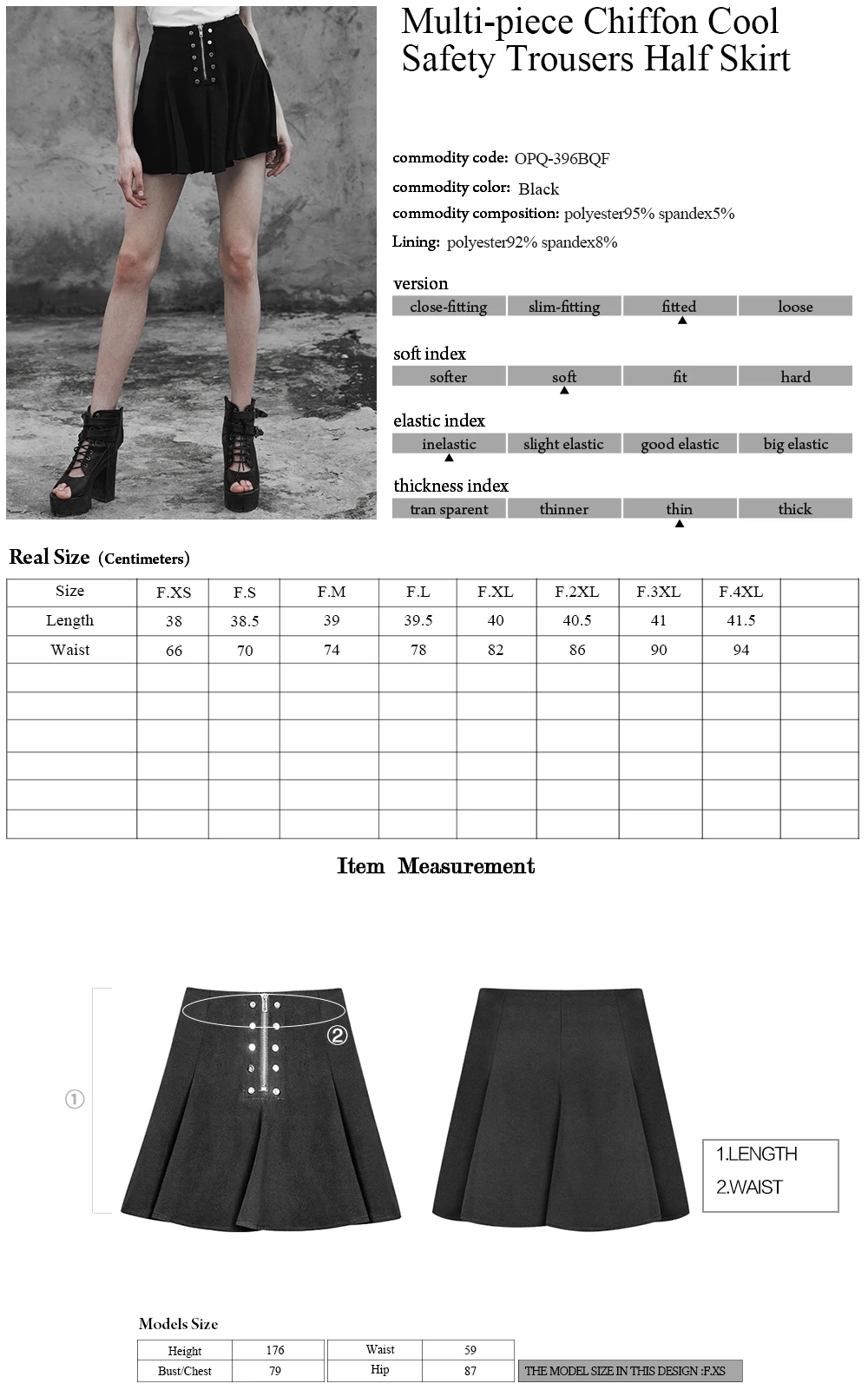 PUNKRAVE Women's Punk Multi-Piece Chiffon Cool Safety Trousers Half Skirt Daily Metal Nail Decoration Sun Pendulum Mini Skirts
PUNKRAVE Women's Punk Multi-Piece Chiffon Cool Safety Trousers Half Skirt Daily Metal Nail Decoration Sun Pendulum Mini Skirts