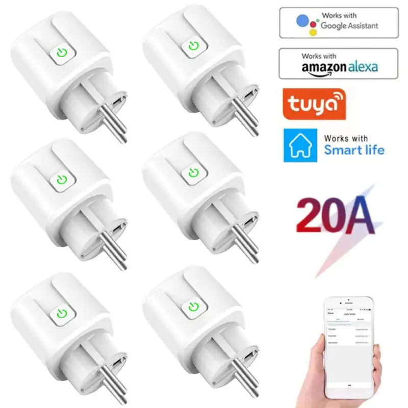 Умная вилка Wi-Fi с монитором питания ЕС, 20 А, Функция синхронизации, голосовое управление, управление через приложение для Smart Life, помощник Google...
Умная вилка Wi-Fi с монитором питания ЕС, 20 А, Функция синхронизации, голосовое управление, управление через приложение для Smart Life, помощник Google...