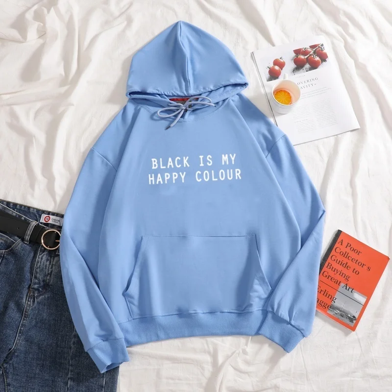 New 2021 Black is my happy colour letter printing ladies Hoodies cotton plus size casual fashion women autumn sweatershirt
New 2021 Black is my happy colour letter printing ladies Hoodies cotton plus size casual fashion women autumn sweatershirt