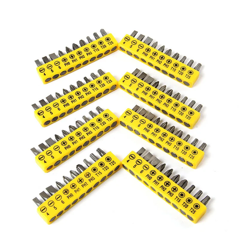 10 Pcs 25mm Electric Screwdriver Bit Set 1/4 Inch Hex Shank S2 Steel Screwdriver Screws Head For Electric Drill Accessories
10 Pcs 25mm Electric Screwdriver Bit Set 1/4 Inch Hex Shank S2 Steel Screwdriver Screws Head For Electric Drill Accessories
