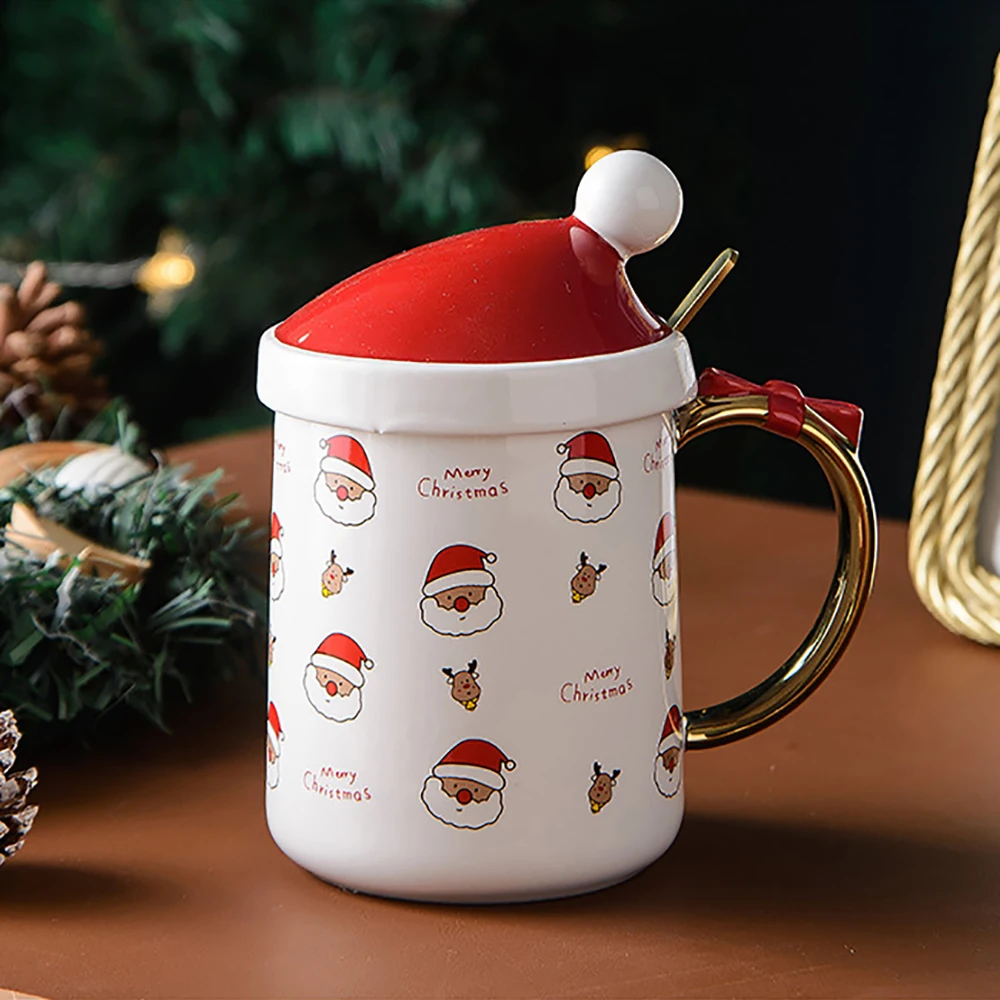 Christmas Ceramic Mug Coffee Mugs with Christmas Hat Lid and Spoon Handcrafted Novelty Cups Unique Christmas Gift for Friends
Christmas Ceramic Mug Coffee Mugs with Christmas Hat Lid and Spoon Handcrafted Novelty Cups Unique Christmas Gift for Friends