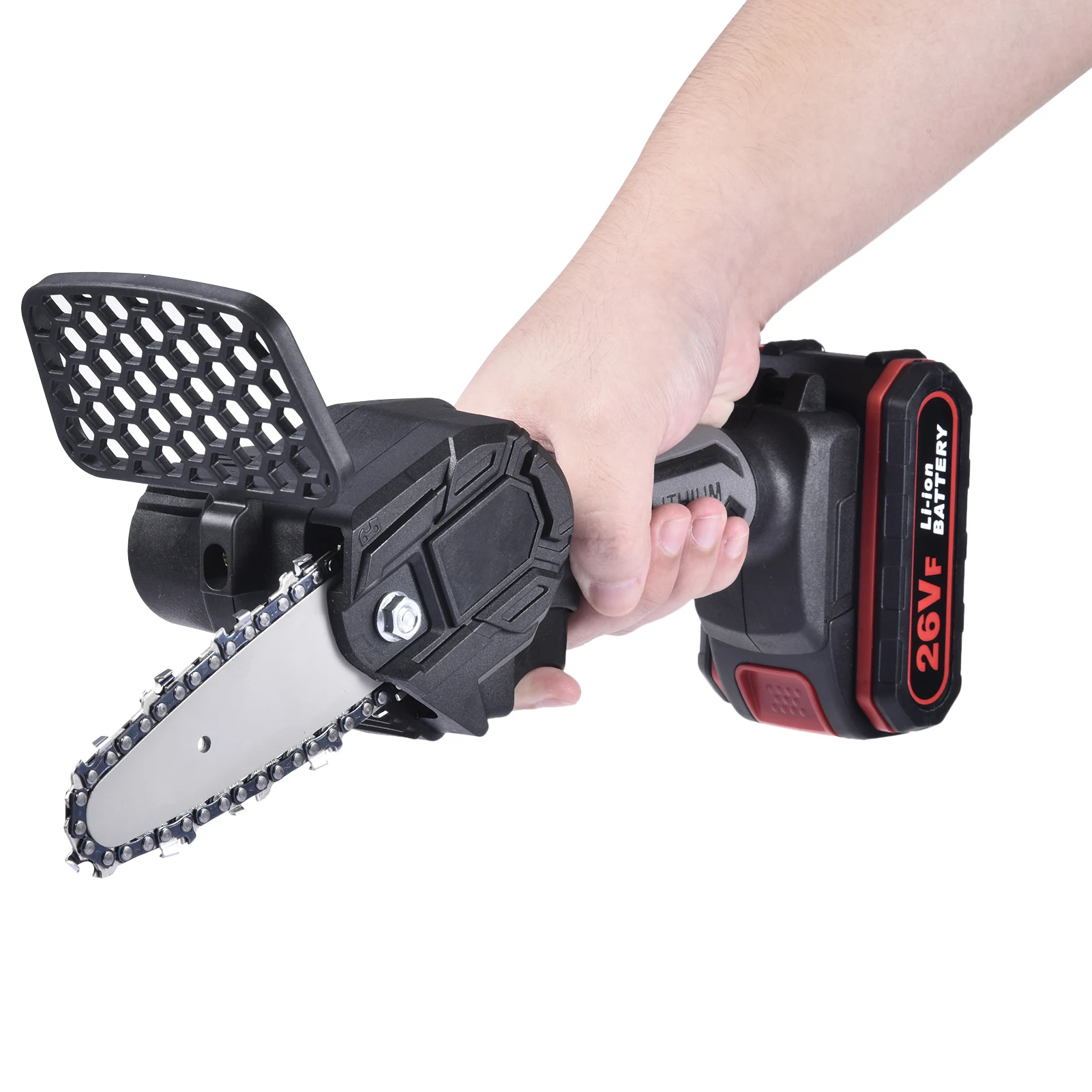 26V 4 Inch Mini Electric Saw Chainsaw Hand-Held Pruning One-handed Garden Tool With Chain Saws Rechargeable Woodworking Tools
26V 4 Inch Mini Electric Saw Chainsaw Hand-Held Pruning One-handed Garden Tool With Chain Saws Rechargeable Woodworking Tools