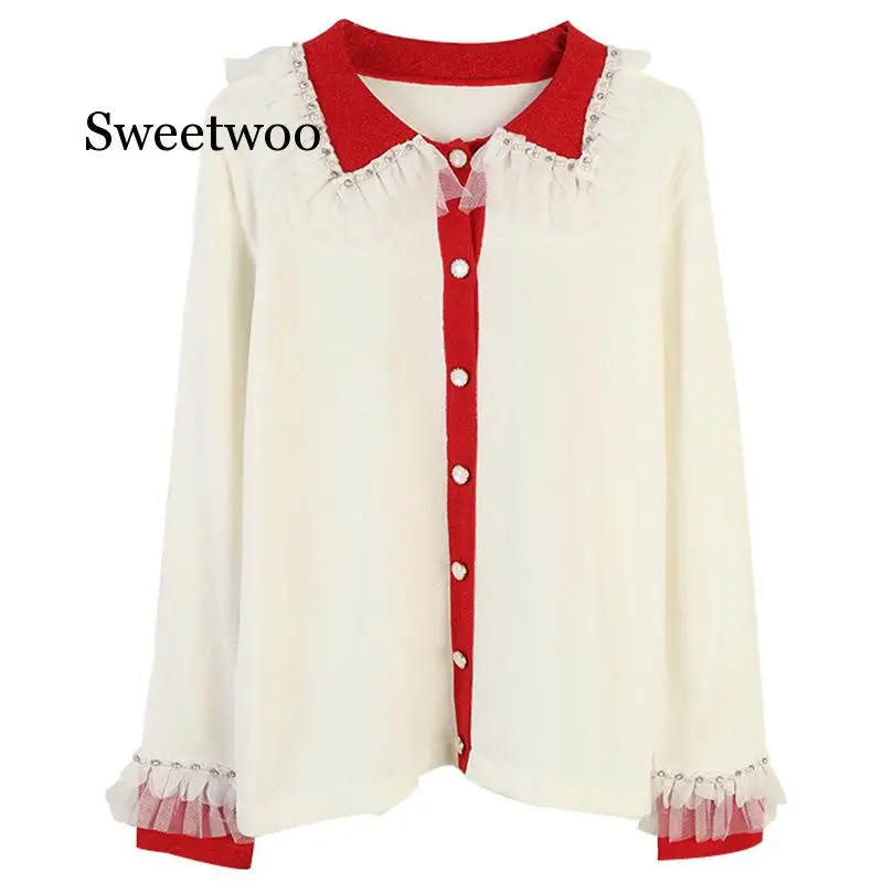 2020 New Spring Autumn Fashion Women Sweater Mesh Stitching Stripes Beads Coat Knitting Thin Fashion Long Sleeves Cardigan
2020 New Spring Autumn Fashion Women Sweater Mesh Stitching Stripes Beads Coat Knitting Thin Fashion Long Sleeves Cardigan