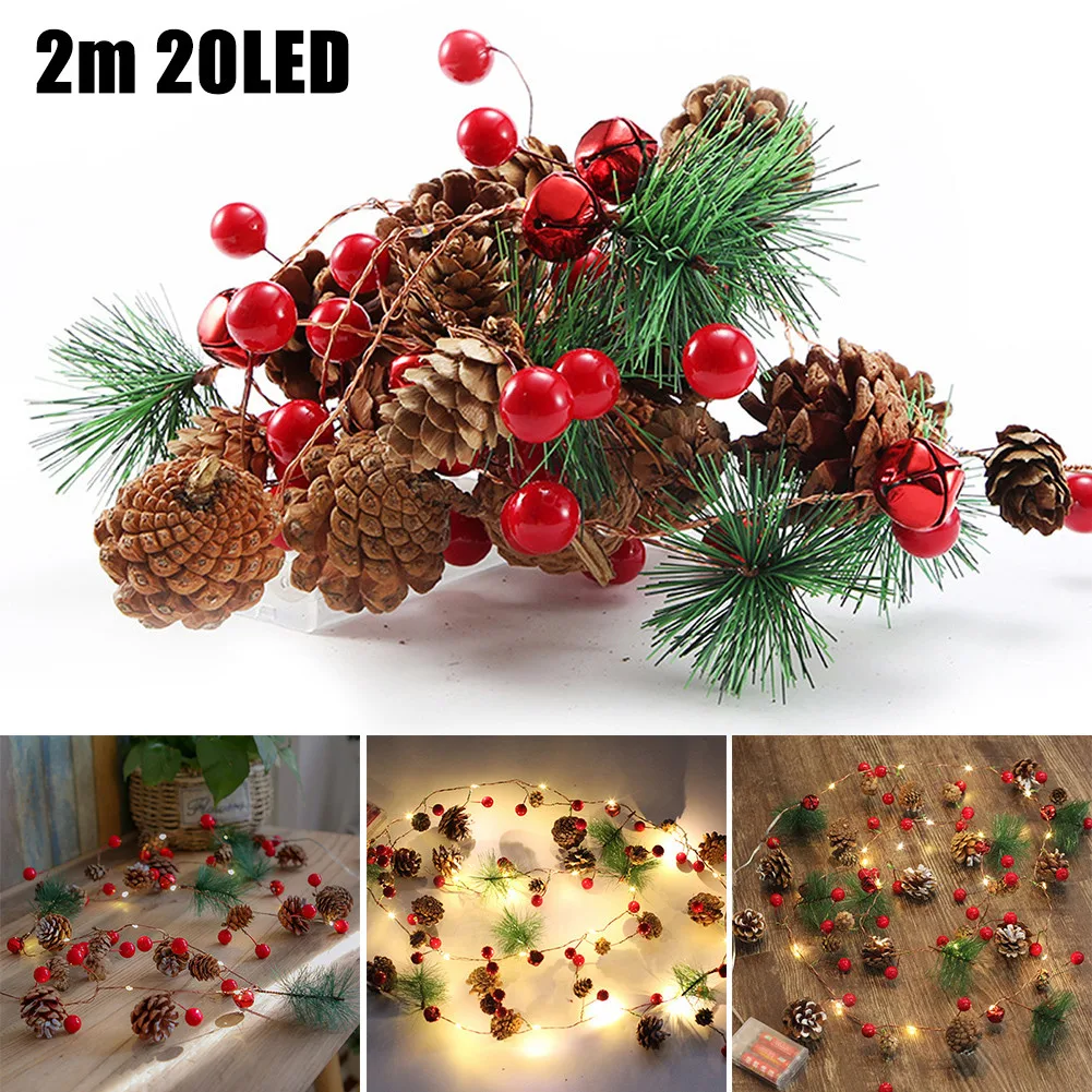 6.6ft 2M 20 LED Pinecones Christmas String Light Wedding Garland Lights Red Berry Bell Fairy Light For Xmas Holiday Tree Decor
6.6ft 2M 20 LED Pinecones Christmas String Light Wedding Garland Lights Red Berry Bell Fairy Light For Xmas Holiday Tree Decor