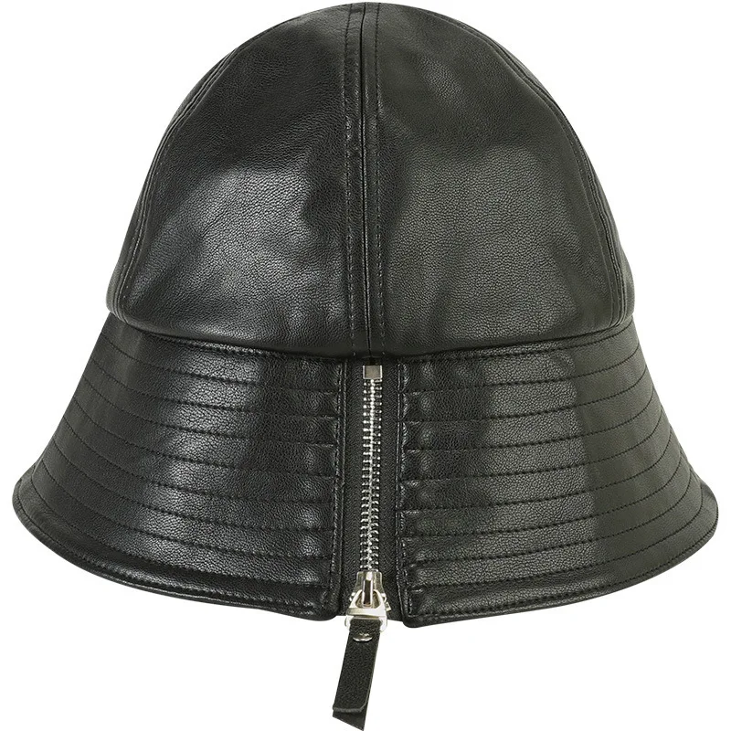 2020 Japanese retro zipper pu leather fisherman hat Obsessed with Pot Hat Zipper cap SL-07 
2020 Japanese retro zipper pu leather fisherman hat Obsessed with Pot Hat Zipper cap SL-07