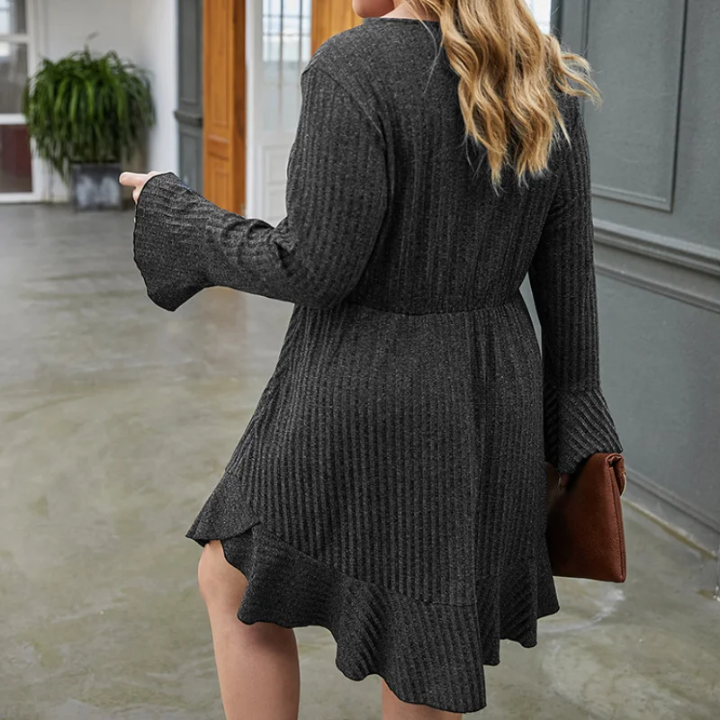 HOUZHOU Women Dress Red Plus Size 4XL Long Sleeve Dresses Elegant Loose Casual Ruffles Flare Sleeve Robe Large Big Outfits
HOUZHOU Women Dress Red Plus Size 4XL Long Sleeve Dresses Elegant Loose Casual Ruffles Flare Sleeve Robe Large Big Outfits