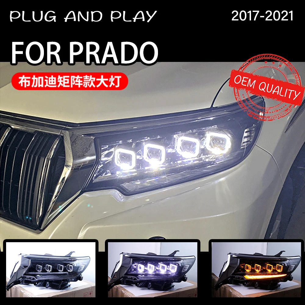 

Налобный фонарь AKD для Prado LC200, светодиодный ные фары 2017-2021, фары для Prado LC200 DRL, поворотный сигнал, фара дальнего света, линза проектора Angel Eye