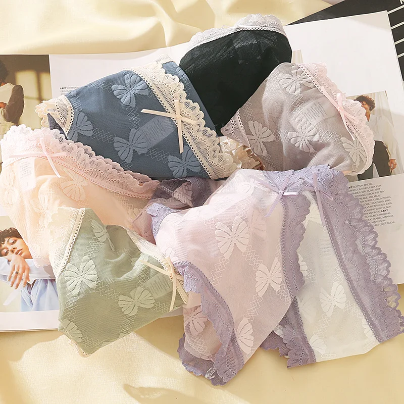 New Women Underwear Sexy Lace Panties Fashion Hollow Out Butterfly Briefs Low Waist Seamless Comfort Underpants Female Lingerie
New Women Underwear Sexy Lace Panties Fashion Hollow Out Butterfly Briefs Low Waist Seamless Comfort Underpants Female Lingerie