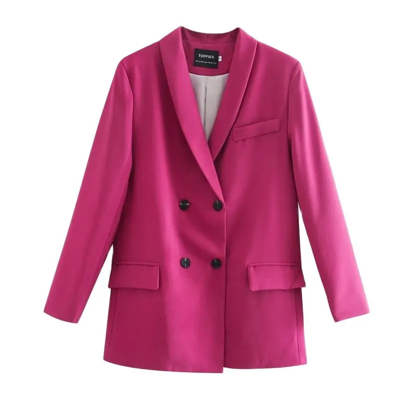 Toppies 2021 spring womens blazer suit double breasted jacket coat solid color office ladies formal suit
Toppies 2021 spring womens blazer suit double breasted jacket coat solid color office ladies formal suit