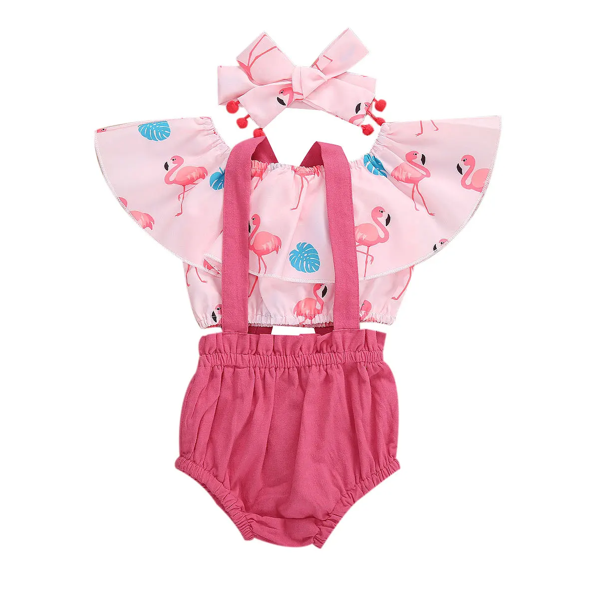 Модный комплект одежды из 3 предметов для новорожденных девочек, топ с принтом Фламинго + однотонные шорты на подтяжках + повязка на голову, к...
Модный комплект одежды из 3 предметов для новорожденных девочек, топ с принтом Фламинго + однотонные шорты на подтяжках + повязка на голову, к...