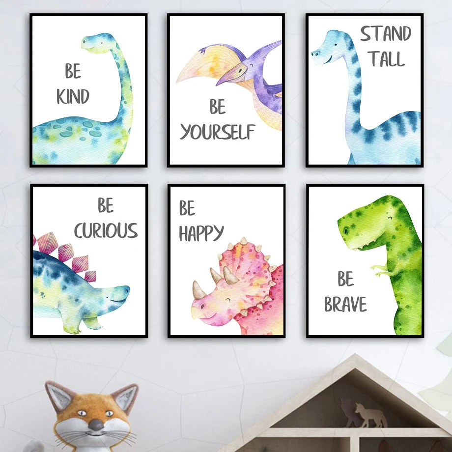 Cartoon Watercolor Dinosaur Nursery Wall Art Print Canvas Painting Nordic Poster Wall Pictures Baby Kids Room Boys Bedroom Decor
Cartoon Watercolor Dinosaur Nursery Wall Art Print Canvas Painting Nordic Poster Wall Pictures Baby Kids Room Boys Bedroom Decor