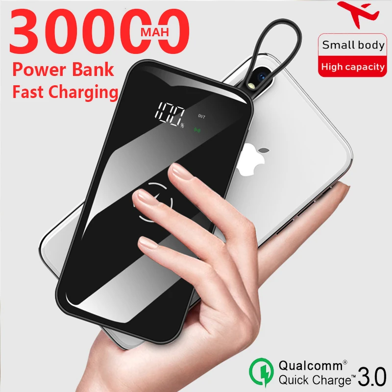 30000MAh Mirror HD Digital Display Power Bank with 2USB High Capacity Portable Fast Charging External Battery for Xiaomi Sansung
30000MAh Mirror HD Digital Display Power Bank with 2USB High Capacity Portable Fast Charging External Battery for Xiaomi Sansung