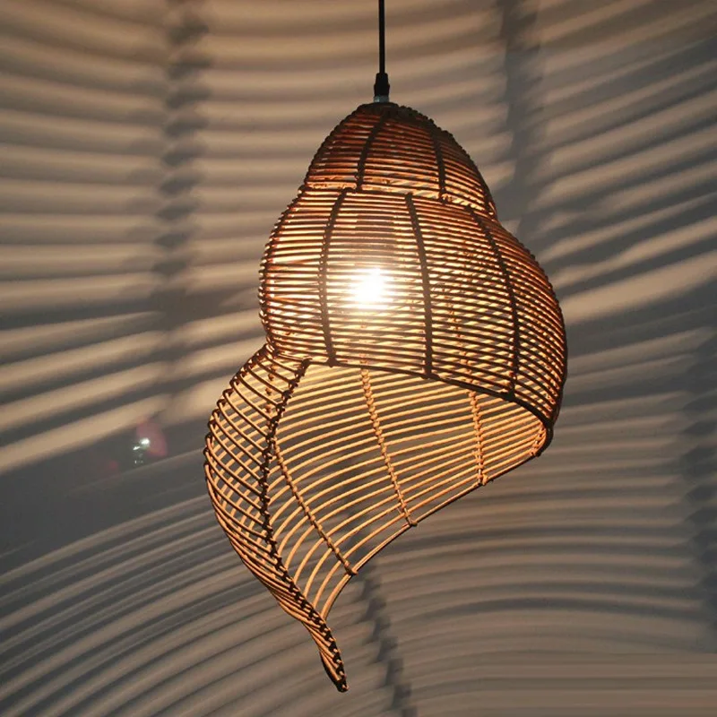 Conch Rattan lamp Pastoral Style Pendant Lights Dining Room Decor Hanging Lamp Restaurant Cafe Tea Room Suspension Luminaire
Conch Rattan lamp Pastoral Style Pendant Lights Dining Room Decor Hanging Lamp Restaurant Cafe Tea Room Suspension Luminaire