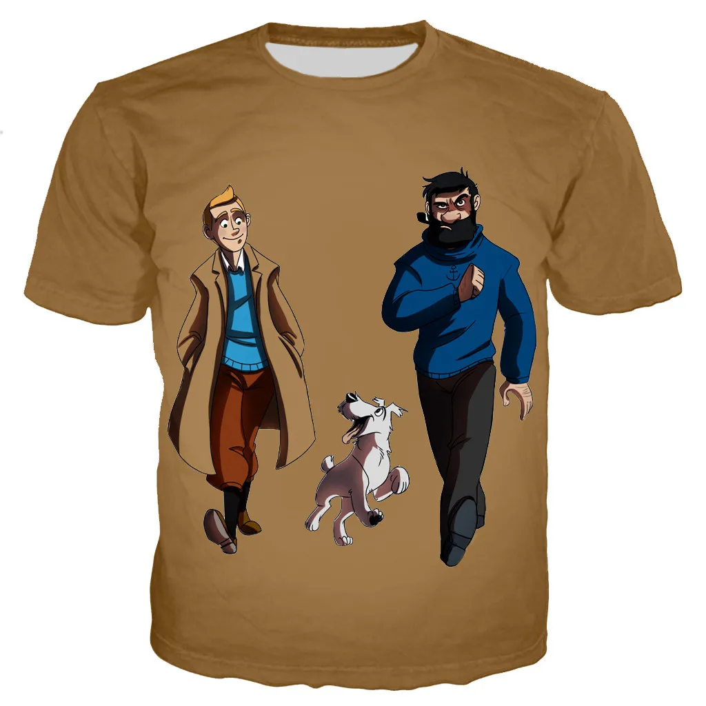 Tintin men/women New fashion cool 3D printed t-shirts casual Harajuku style tshirt streetwear tops dropshipping