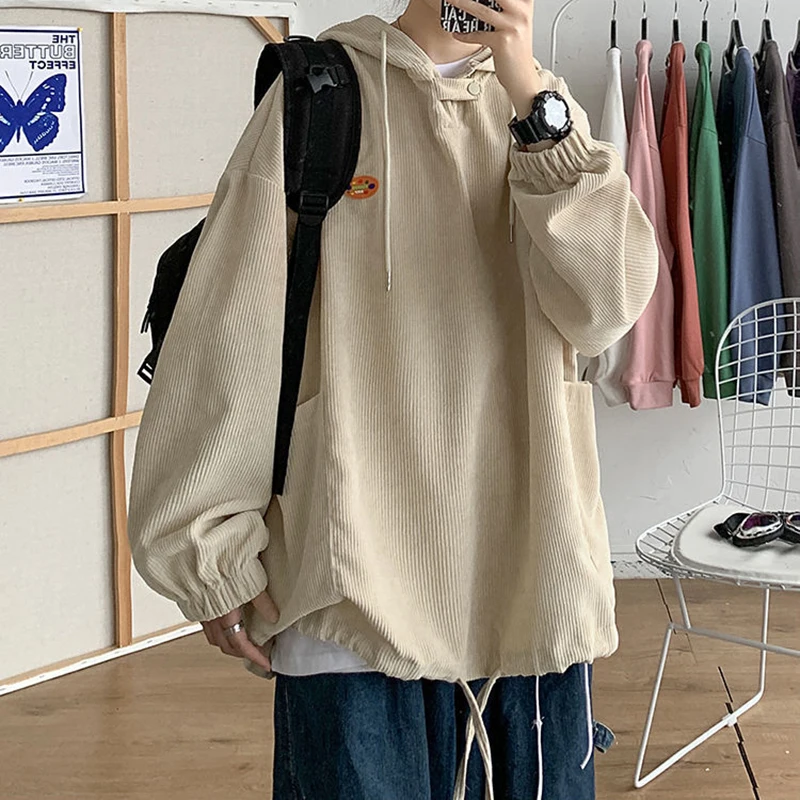 Japanese Hooded Men Pullovers 2022 Spring Fashion Vintage Corduroy Long Sleeve T Shirt All-match Couple Harajuku Clothes Top Tee
Japanese Hooded Men Pullovers 2022 Spring Fashion Vintage Corduroy Long Sleeve T Shirt All-match Couple Harajuku Clothes Top Tee