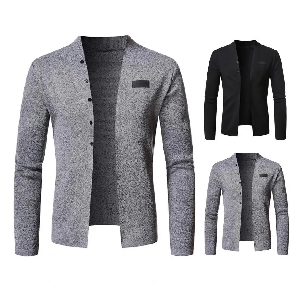 Buttons Decor Long Sleeve Men Cardigan Front Open V-Neck Solid Color Autumn Winter Sweater Thin Top Outerwear
Buttons Decor Long Sleeve Men Cardigan Front Open V-Neck Solid Color Autumn Winter Sweater Thin Top Outerwear