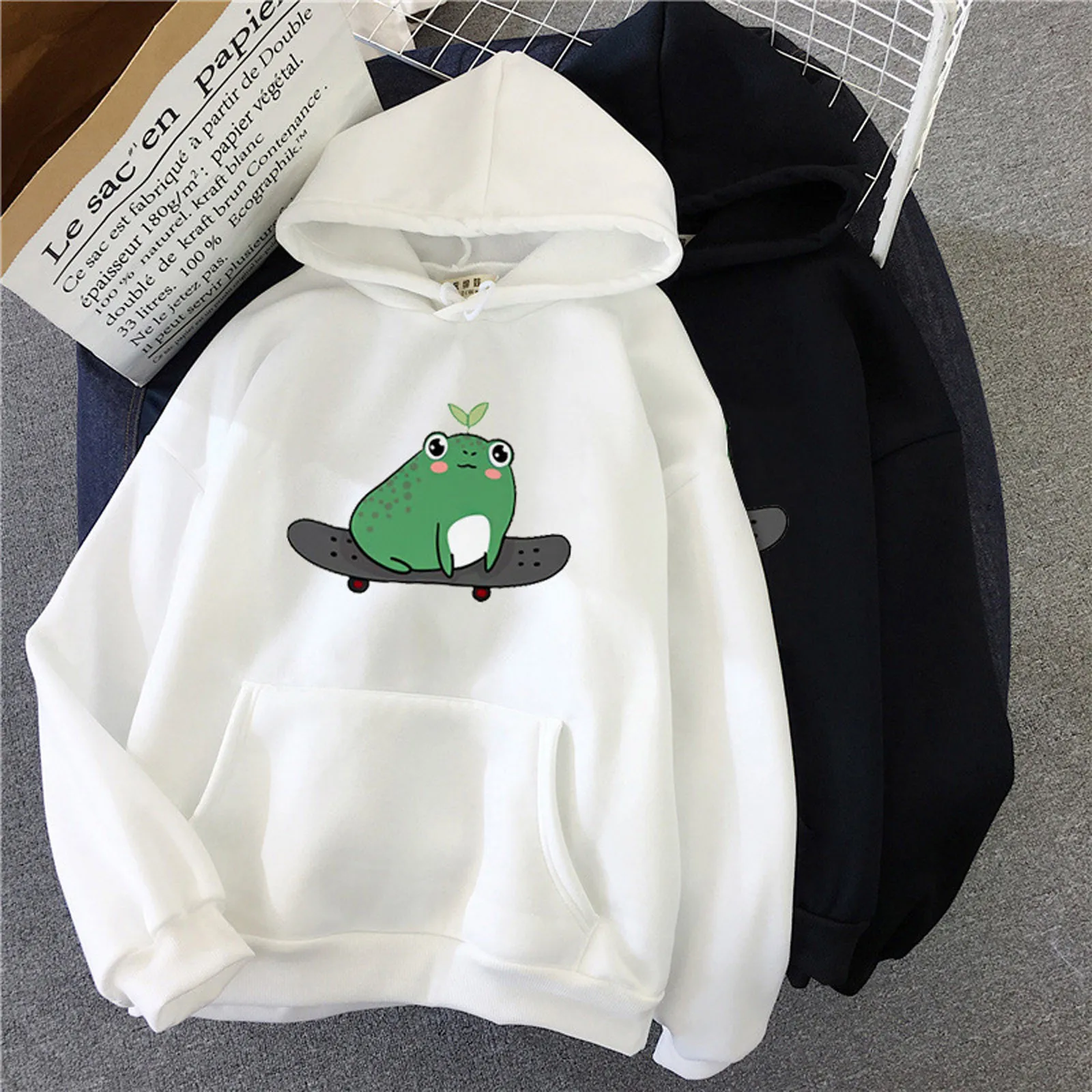 Skateboard Frog Oversized Sweatshirt Women Hoodies Animal Pullover Hoodie Loose Korean Style Unisex Drawstring Hoodie Ssudaderas
Skateboard Frog Oversized Sweatshirt Women Hoodies Animal Pullover Hoodie Loose Korean Style Unisex Drawstring Hoodie Ssudaderas