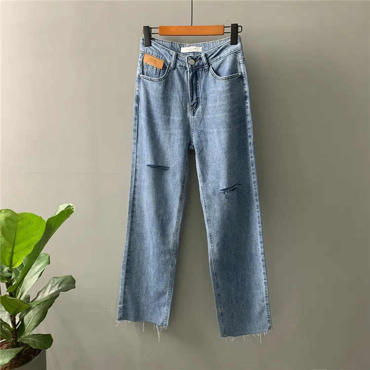 2020 New Women Autumn Denim Pants Ripped Design Jeans For Women Mujer Women Loose Style Wide Leg Denim Vintage Jeans Pants
2020 New Women Autumn Denim Pants Ripped Design Jeans For Women Mujer Women Loose Style Wide Leg Denim Vintage Jeans Pants