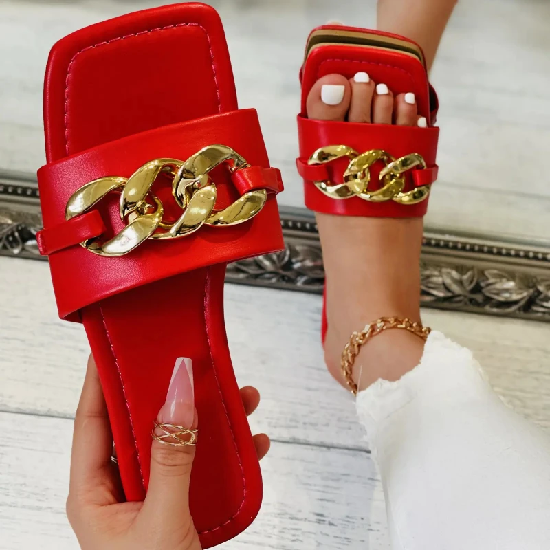 2021 New Women's Shoes Fashion Casual One Word Open Toe Solid Color PU Classic Metal Chain Decoration Flat Sandals 6KF272
2021 New Women's Shoes Fashion Casual One Word Open Toe Solid Color PU Classic Metal Chain Decoration Flat Sandals 6KF272