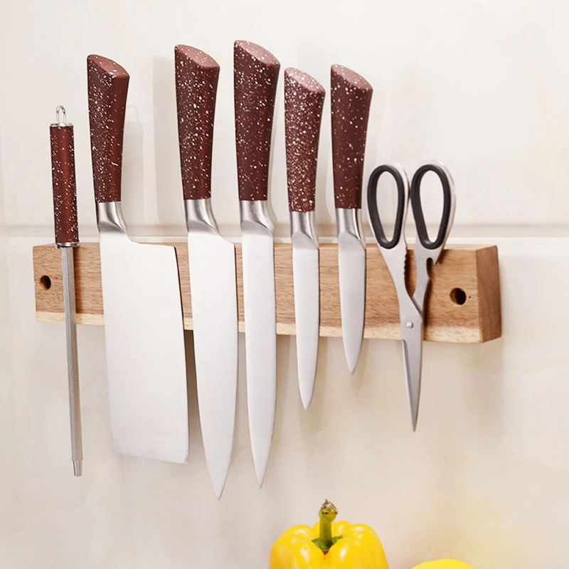 Powerful Magnetic Knifes Rack Wall Mounted Acacia Wooden Knife Strip Kitchen Knifes Holder Magnetic Storage Tool for Home
Powerful Magnetic Knifes Rack Wall Mounted Acacia Wooden Knife Strip Kitchen Knifes Holder Magnetic Storage Tool for Home