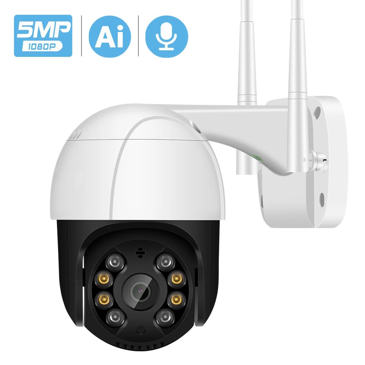 

5MP H.265+ Auto Tracking PTZ Wifi IP Camera Outdoor 1080P HD 3MP Wifi Camera Wireless Audio AI Human Detect Security CCTV Camera