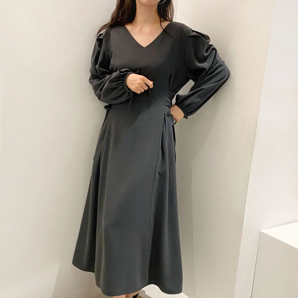 Korean Style Women Dresss V-neck Hight Tie Waist Patchwork Pullover A-Line Slim Versatile Long-sleeved Casual Elegant Dress
Korean Style Women Dresss V-neck Hight Tie Waist Patchwork Pullover A-Line Slim Versatile Long-sleeved Casual Elegant Dress