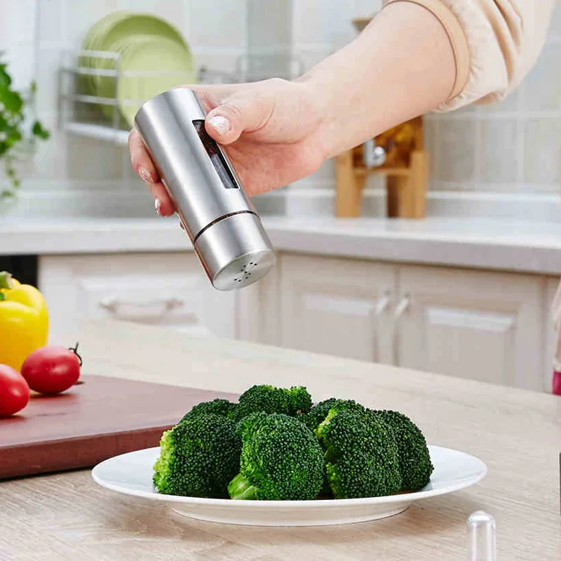 Kitchen seasoning set oil vinegar dispenser stainless steel salt and pepper bottle with base hole cover storage bottle ZM918
Kitchen seasoning set oil vinegar dispenser stainless steel salt and pepper bottle with base hole cover storage bottle ZM918