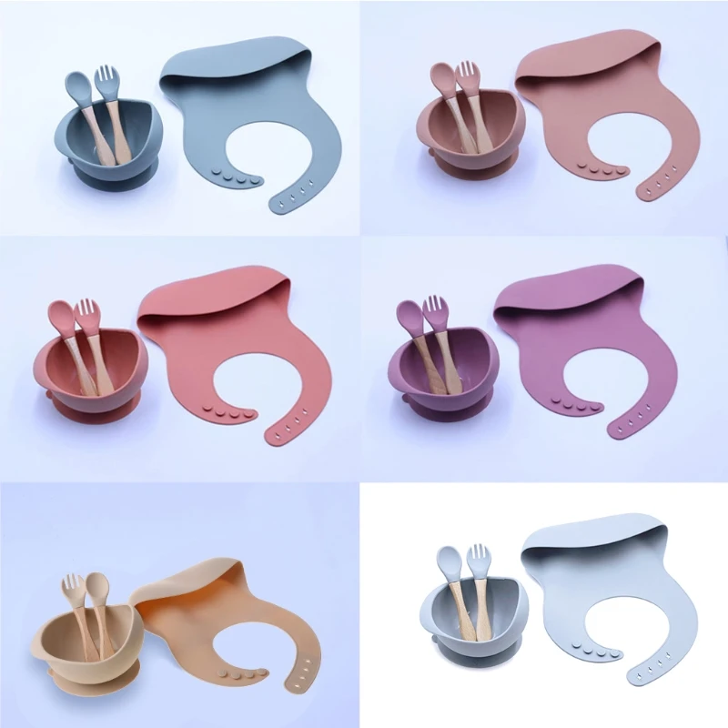 2021 New Colors Feeding Set Food Grade Silicone Waterproof Bibs Baby Non-silp Suction Bowl Kids Tableware BPA Free Spoon Fork
2021 New Colors Feeding Set Food Grade Silicone Waterproof Bibs Baby Non-silp Suction Bowl Kids Tableware BPA Free Spoon Fork