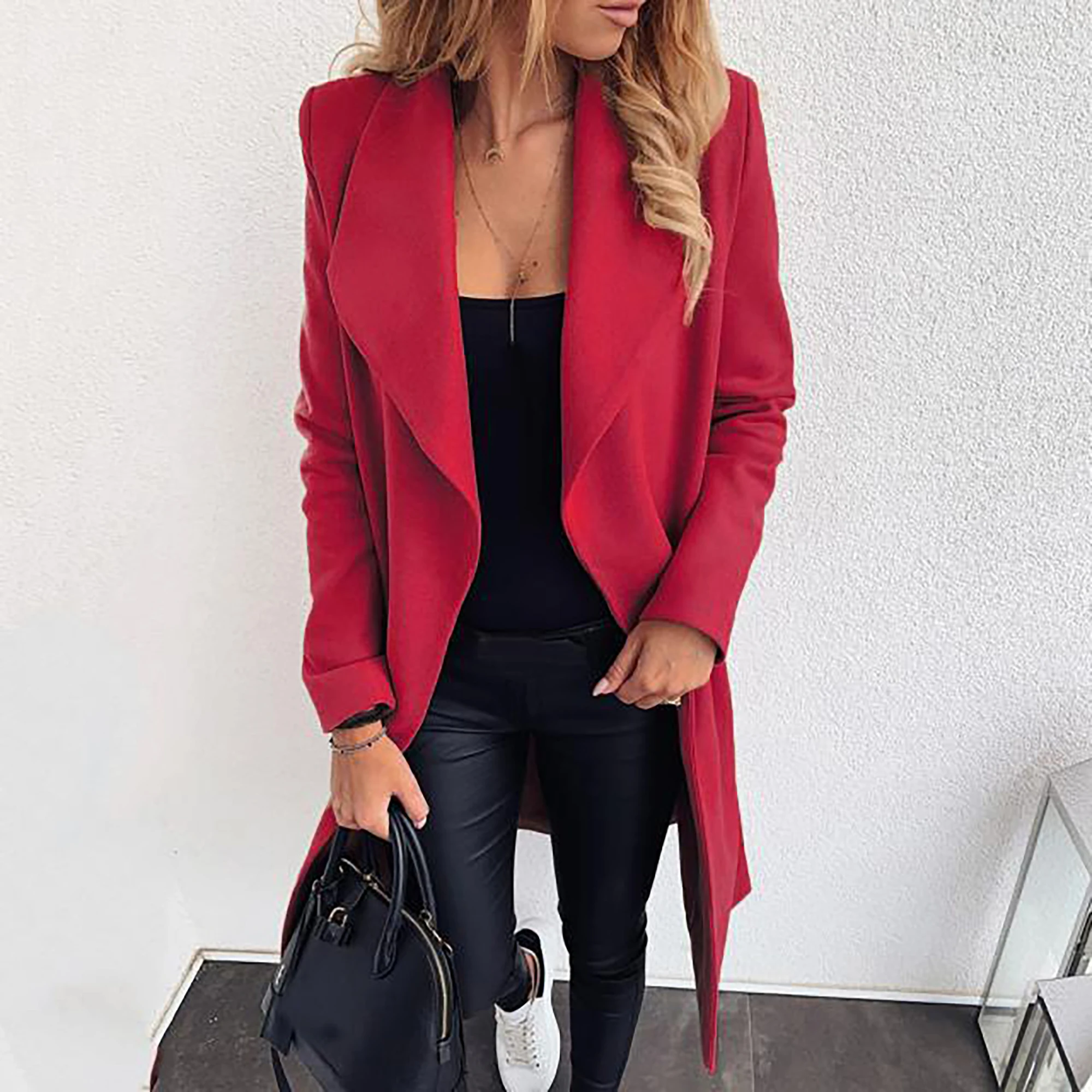 New Female Autumn Winter Long Sleeve Turn-Down Collar Woolen Cloth With Belt Overcoat Trench Coat Fashion Women Solid Streetwear
New Female Autumn Winter Long Sleeve Turn-Down Collar Woolen Cloth With Belt Overcoat Trench Coat Fashion Women Solid Streetwear