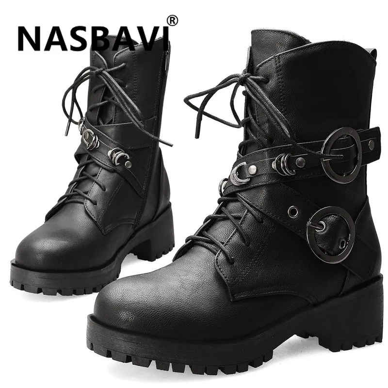 2019 Hot Retro Metal decoration Boots Women's Leather Ankle Boots 2019 Autumn Winter Buckle Martin Boot mid Heel Short Boot
2019 Hot Retro Metal decoration Boots Women's Leather Ankle Boots 2019 Autumn Winter Buckle Martin Boot mid Heel Short Boot
