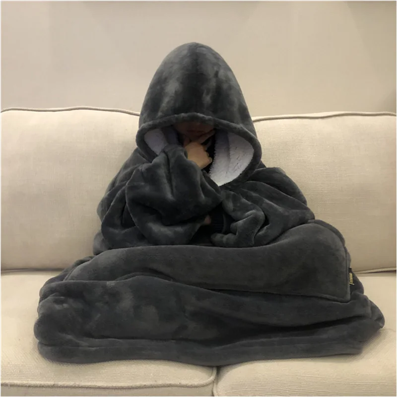 Winter Thick Comfy Fleece TV Blanket With Sleeves Hooded Weighted Adult Fleece Blanket Hoodie Pocket Soft Warm For Beds Hoodie
Winter Thick Comfy Fleece TV Blanket With Sleeves Hooded Weighted Adult Fleece Blanket Hoodie Pocket Soft Warm For Beds Hoodie