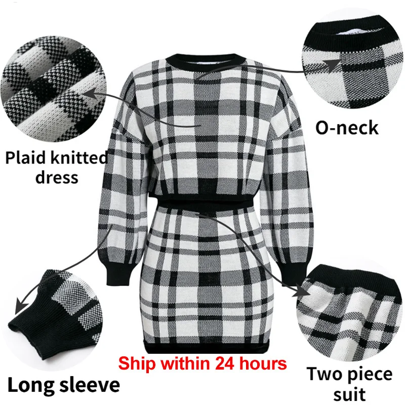 Plaid Knitted Crop Sexy Autumn Dress Women Llong Sleeve Winter Sweater Dress Sexy Female Fashion Party Mini Dress 2020
Plaid Knitted Crop Sexy Autumn Dress Women Llong Sleeve Winter Sweater Dress Sexy Female Fashion Party Mini Dress 2020