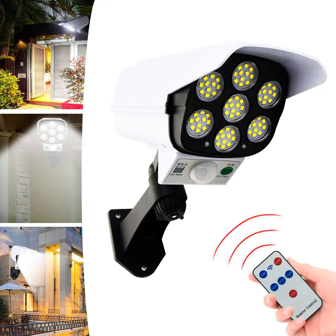 Solar Light Motion Sensor Security Dummy Camera Wireless Outdoor Flood Light IP65 Waterproof 77 LED Lamp 3 Mode for Home Garden
Solar Light Motion Sensor Security Dummy Camera Wireless Outdoor Flood Light IP65 Waterproof 77 LED Lamp 3 Mode for Home Garden