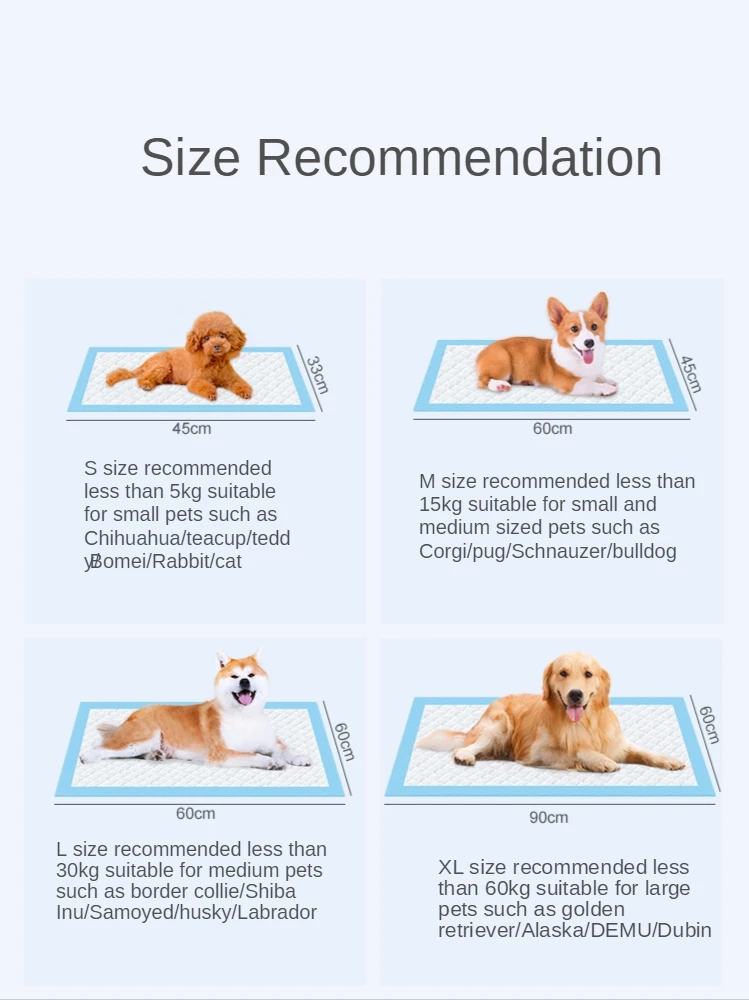 Super Absorbent Pet Diaper Dog Training Pee Pads Disposable Healthy Nappy Mat For Cats Dog Diapers Cage Mat Pet Supplies
Super Absorbent Pet Diaper Dog Training Pee Pads Disposable Healthy Nappy Mat For Cats Dog Diapers Cage Mat Pet Supplies
