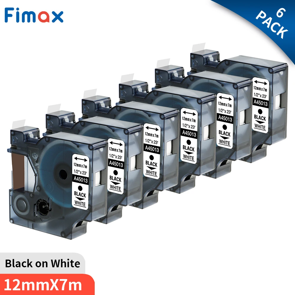 6PCS Compatible For Dymo D1 12mm 45010 45013 40910 40913 43613 43610 Ribbon For Dymo label Manager LM 160 210D Label Maker
6PCS Compatible For Dymo D1 12mm 45010 45013 40910 40913 43613 43610 Ribbon For Dymo label Manager LM 160 210D Label Maker