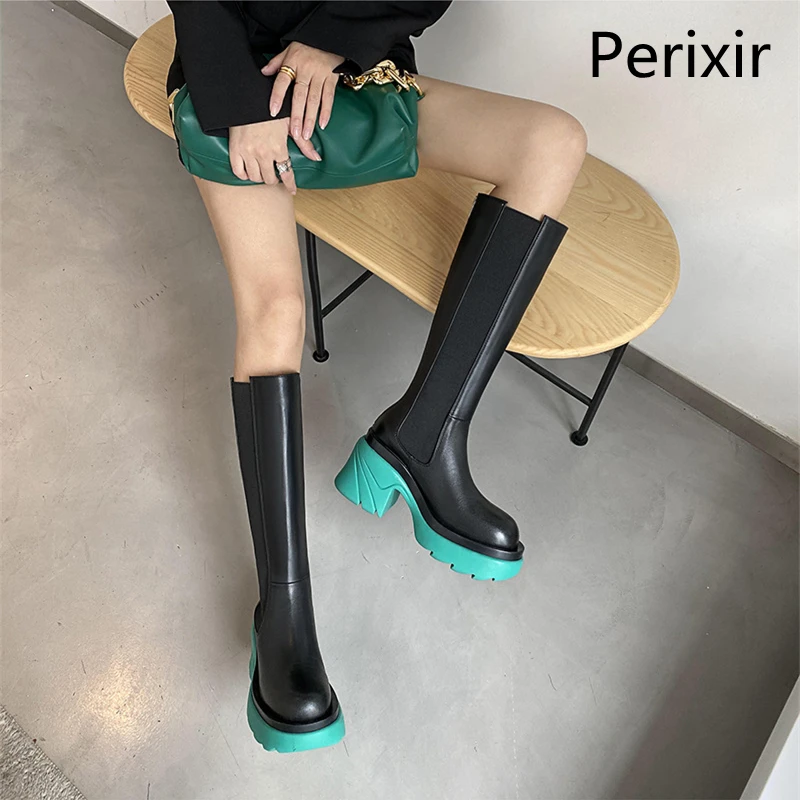 Perixir Women Mid Calf Chelsae Boots 2022 New Flash Color Block Heel Round Toe Side Elastic Band Footwear Lady Martin Booties
Perixir Women Mid Calf Chelsae Boots 2022 New Flash Color Block Heel Round Toe Side Elastic Band Footwear Lady Martin Booties